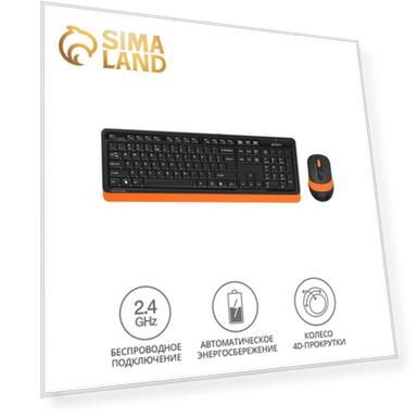Клавиатура + мышь A4Tech Fstyler FG1010 клав:черный/оранжевый мышь:черный/оранжевый USB бесп   10046
