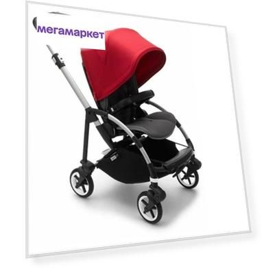 Коляска прогулочная Bugaboo Bee6 base шасси Alu/Grey/Red 500302GR01/500305RD01 в комплекте