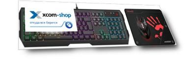Клавиатура и мышь A4Tech B1700 ( B140N +ES7 + BP-50M) клав:черный, мышь:черный, USB, LED, (1836734)