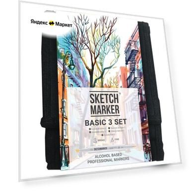 Sketchmarker Набор маркеров Sketchmarker Basic 3 12шт базовые оттенки + сумка органайзер
