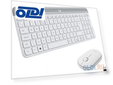 LOGITECH Slim Wireless Keyboard and Mouse Combo MK470 - OFFWHITE - RUS - 2.4GHZ - INTNL
