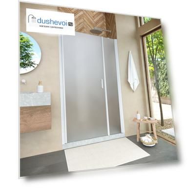 Душевая дверь в нишу Vegas-Glass EP-F-2 Novo 150x189 EP-F-2 NOVO 150 01 10 стекло сатин, профиль белый