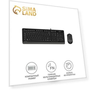 Клавиатура + мышь A4Tech Fstyler F1010 клав:черный/серый мышь:черный/серый USB Multimedia (   103388