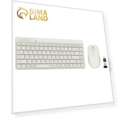Клавиатура + мышь A4Tech Fstyler FG2200 Air клав:бежевый мышь:бежевый USB беспроводная slim   103388