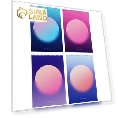 Блокнот А4, 80 листов в клетку на гребне Mono circle, обложка мелованный картон, твёрдая подложка, МИКС