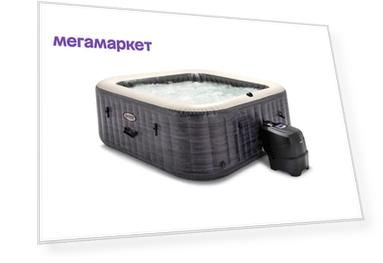 СПА-бассейн Intex 28450 175х71см Greystone Deluxe 795л, квадратный, аэромассаж