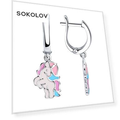Серьги SOKOLOV из серебра с эмалью