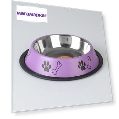 Миска с нескользящим основанием Пижон 475мл с принтом фиолетовая