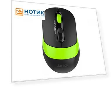 Мышь беспроводная A4Tech Fstyler FG10CS Air, 2000dpi, Wireless/USB, Черный/Зеленый FG10CS AIR SPORTS GREEN