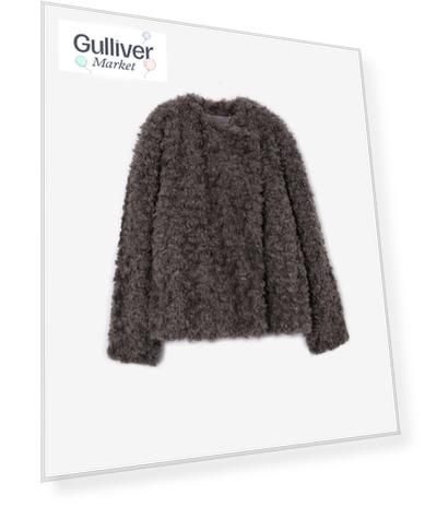 Куртка из коротковорсового искусственного меха серая GLVR (L-XL)