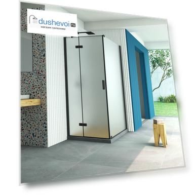 Душевой уголок Vegas-Glass Afp-Fis Retta 100x90 AFP-Fis Retta 100*90 02М 10 профиль черный, стекло сатин