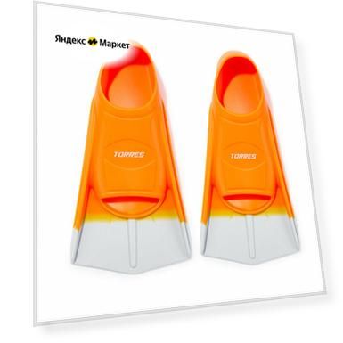 Ласты для бассейна TORRES F01, SWF012406OR, р. EU 42-44 (XL), оранжево-серые