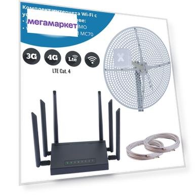 WiFi роутер NETGIM MC70 с антенной Vika-21F MIMO для дачи и дома 4G