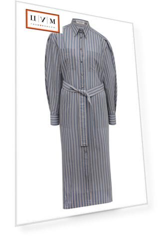 Платье из хлопка и шелка Brunello Cucinelli