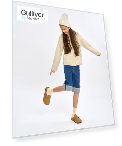 Шорты джинсовые до колена для девочки синие с принтом Button Blue (140)