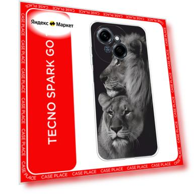 Чехол на Tecno Spark Go 1/Pop 9 / Текно Спарк Go 1/Поп 9 с принтом Лев и львица