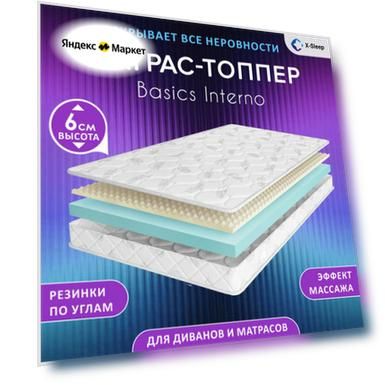 Матрас-топпер X-Sleep Basics Interno 70х140, на кровать, на диван, беспружинный, эффект массажа