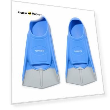 Ласты для бассейна TorreS F01, Swf012401bL, размер EU 27-29 (XXS), сине-серый