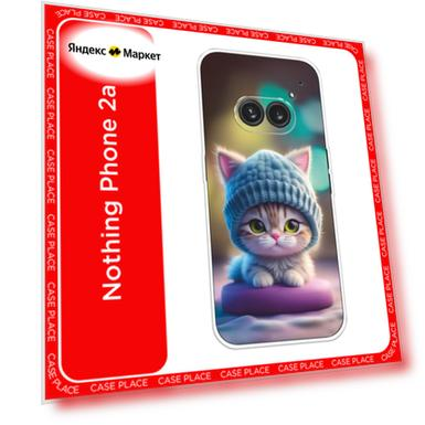 Чехол на Nothing Phone 2a/2a Plus / Нотинг Фон 2а/2a Плюс с принтом Котик в голубой шапочке