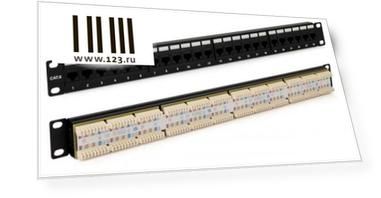Патч-панель Hyperline PP3-19-24-8P8C-C5E-110D 19" 1U 24 порта RJ-45 категория 5e Dual IDC ROHS черный