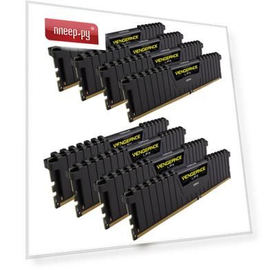 Модуль памяти Corsair Vengeance LPX DDR4 DIMM 2133MHz PC4-17000 CL13 - 64Gb KIT (8x8Gb) CMK64GX4M8A2133C13