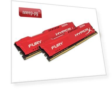 Модуль памяти Kingston HyperX Fury Red DDR4 DIMM 2666MHz PC4-21300 CL16 - 16Gb KIT (2x8Gb) HX426C16FR2K2/16