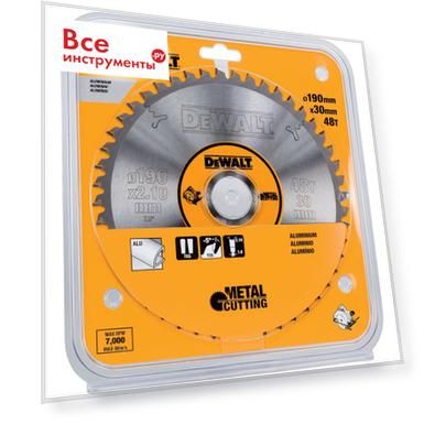 Пильный диск по алюминию extreme (190х30 мм; 48 зубьев tcg) dewalt dt1912