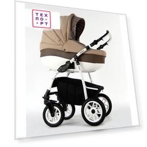 Коляска 2 в 1 Farfello FORTUNA F-line FL5 бежевый, текстиль, белая рама