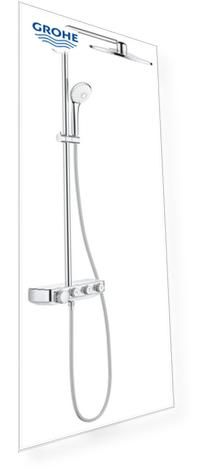 Душевая система с термостатом для настенного монтажа, GROHE Euphoria SmartControl System 310 Duo, хром, (26507000)