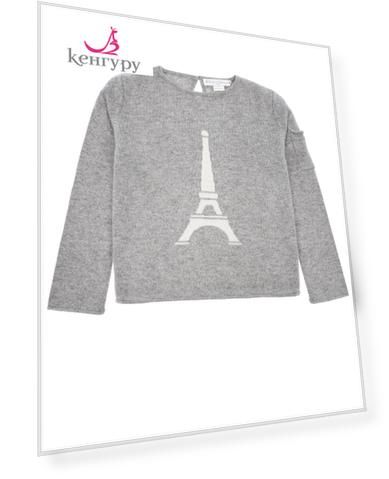 Серый джемпер из кашемира с принтом "Eiffel Tower" Oscar et Valentine