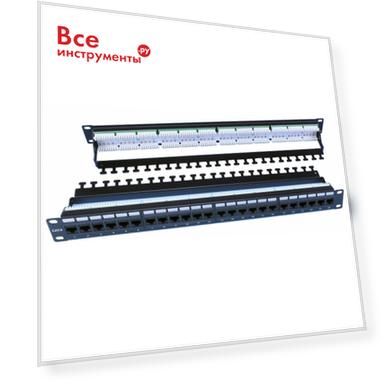 Тип: патч-панель, Цвет: черный, Высота: 1U, Ширина: 19, Материал: сталь, Категория: 6, Тип разъема: 24хRJ45, Количество портов: 24, Габариты без упаковки: 44