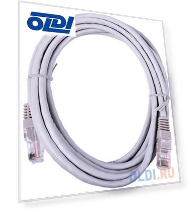 Патч-корд NETLAN EC-PC4UD55B-BC-PVC-030-GY U/UTP 4 пары, Кат.5е (Класс D), 2хRJ45/8P8C, серый, 3м