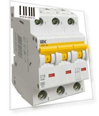 Iek MVA41-3-020-C Авт.выкл. ВА 47-60 3Р 20А 6 кА  х-ка С IEK