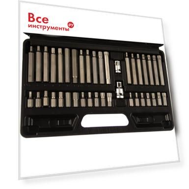 Набор бит и битодержателей (40 предметов; 75/30 мм; tx20-55; hex4-12; m5-12) forsage 16933