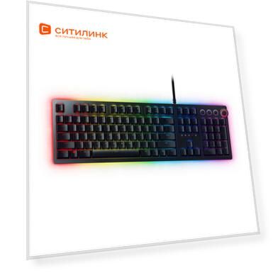 Клавиатура Razer Huntsman Elite, USB, c подставкой для запястий, без русского алфавита, черный [rz03-01870700-r3r1]