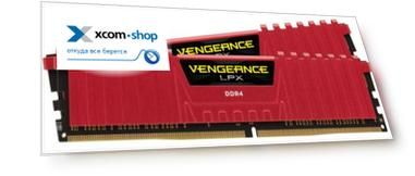 Модуль памяти DDR4 32GB (2*16GB) Corsair CMK32GX4M2A2666C16R Vengeance LPX Red PC4-21300 2666MHz CL16 1.2V XMP Радиатор RTL