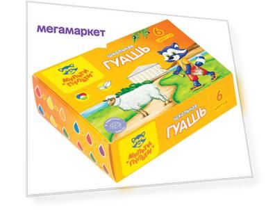 Гуашь "Енот в Греции", 6 цветов, 17,5 мл