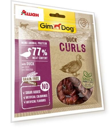 Лакомство для собак GimDog Curls утиные завитки, 55 г