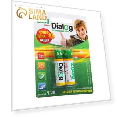 Аккумулятор Dialog, Ni-Mh, AA, HR6-2BL, 1.2В, 2000 мАч, блистер, 2 шт.