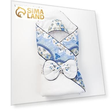 Конверт на выписку, голубой, 3 предмета, сатин/поплин