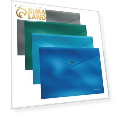 Папка-конверт на кнопке А4 Erich Krause Glossy Ice Metallic, непрозрачная, 180 мкм, микс