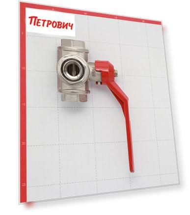 Кран шаровый  3/4" в/в/в трехходовой L-образный ручка Itap