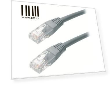 Патч-корд UTP 5E категории с RJ45 1.5м серый