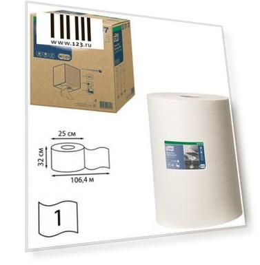 Протирочный нетканый материал TORK (Система W1, W2, W3) Premium, 280 л. в рулоне, 38х32 см, 530137