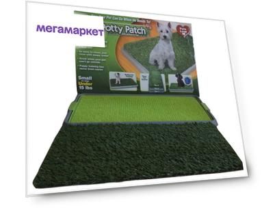 Туалет для собак Pet Park Potty Patch с искусственной травкой, серый, 67.5х42х4 см