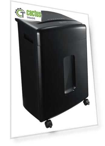 Шредер Cactus CS-SH-20-25-4X40 (секр.P-4); фрагменты 4х40мм; одновременная загрузка листов 20; объем 25 лтр.; переработка: скрепки, скобы, пл.карты, CD