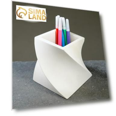 Подставка для карандашей Башня белое, 12 х 12 х 10 см