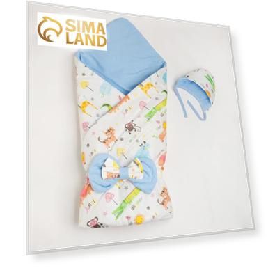 Конверт на выписку 2 предмета, цвет голубой