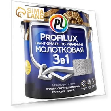 Грунт эмаль Profilux  по ржавчине 3 в 1 молотковая серебро, 1,7кг