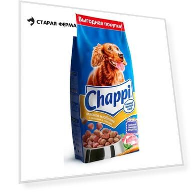 Chappi сухой корм с мясом, овощами и травами для взрослых собак - 15 кг